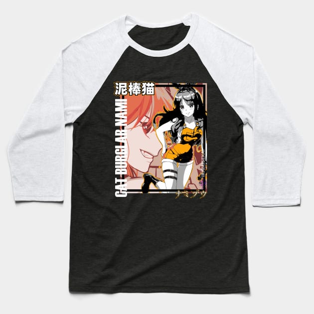 Cat Burglar Nami by IKIGAISEKAI Baseball T-Shirt by IKIGAISEKAI